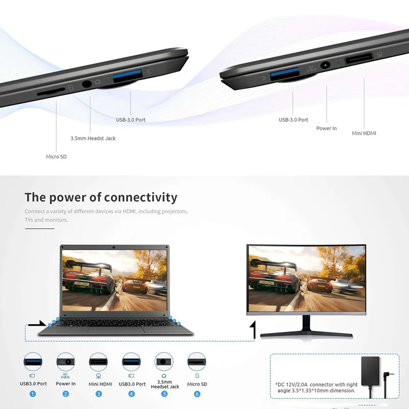 BMAX S13 A Laptop 13.3" Intel N3350 8GB LPDDR4 128GB 1080P IPS Screen 178° Viewing Angle Full Sized Keyboard Notebook | Компьютеры и