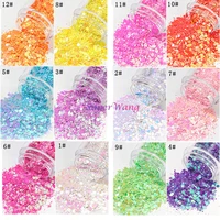 100g 500g 12colors wholesale hexagon mix size candy color eye face crafts nail art bling sequins glitter chunky bulk powder
