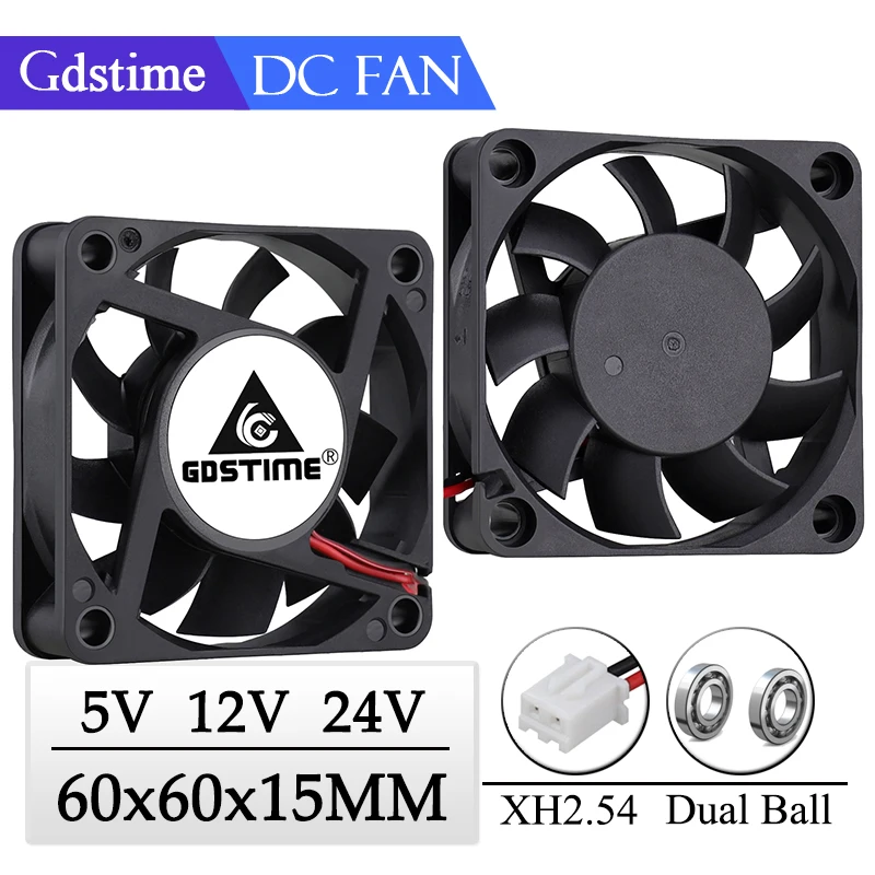 Вентилятор охлаждения Gdstime DC 5 В 12 24 60x15 мм 60 6 см 6015 дюйма 3 контакта USB вентилятор