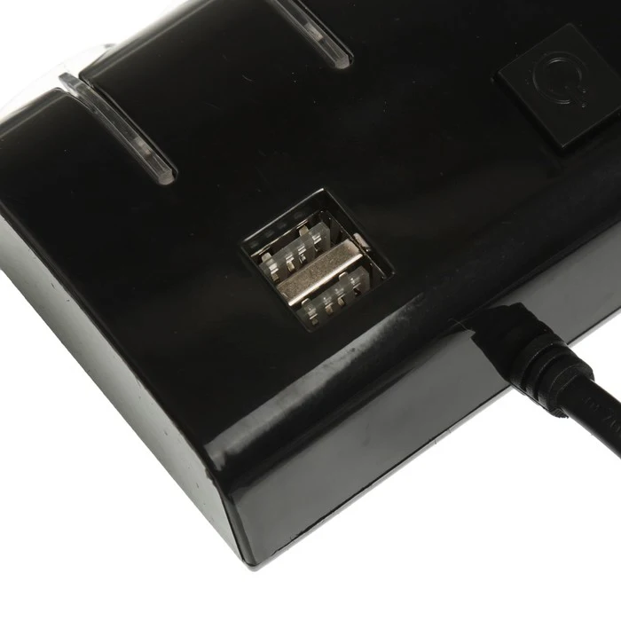 Разветвитель прикуривателя 3 гнезда с подсветкой 2 USB 12/24 В провод 70 см - купить по