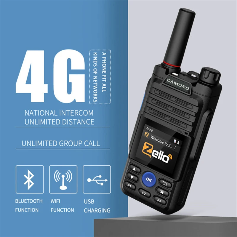 

6800mAh Zello Radio Transceiver 4G Intercom Android Network Walkie Talkie WIFI GPS CB Poc Radio Two-way radio Woki Toki 5000 km