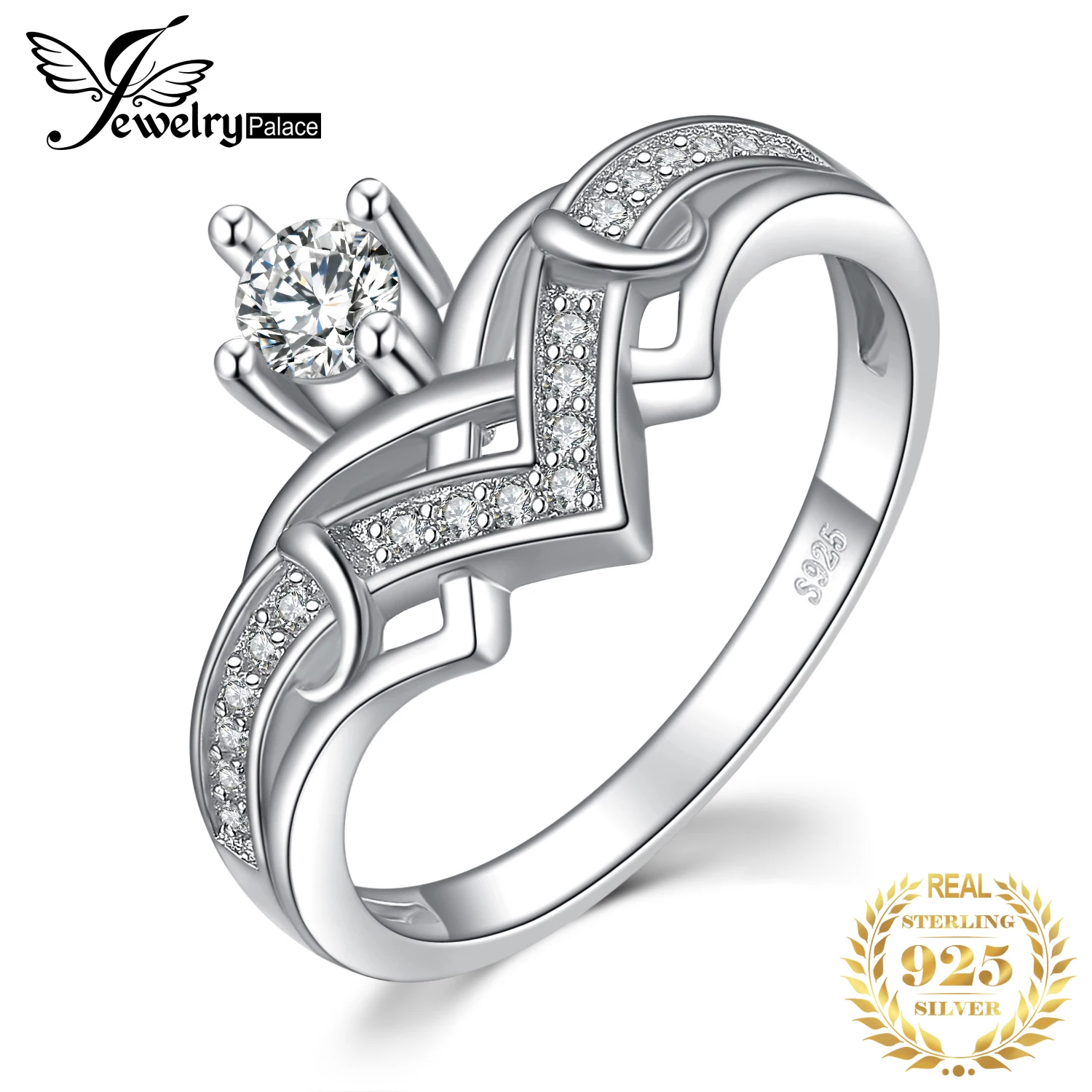 JewelryPalace сердце Princess Crown 0.4ct кубического циркония Юбилей обещание Обручение кольцо