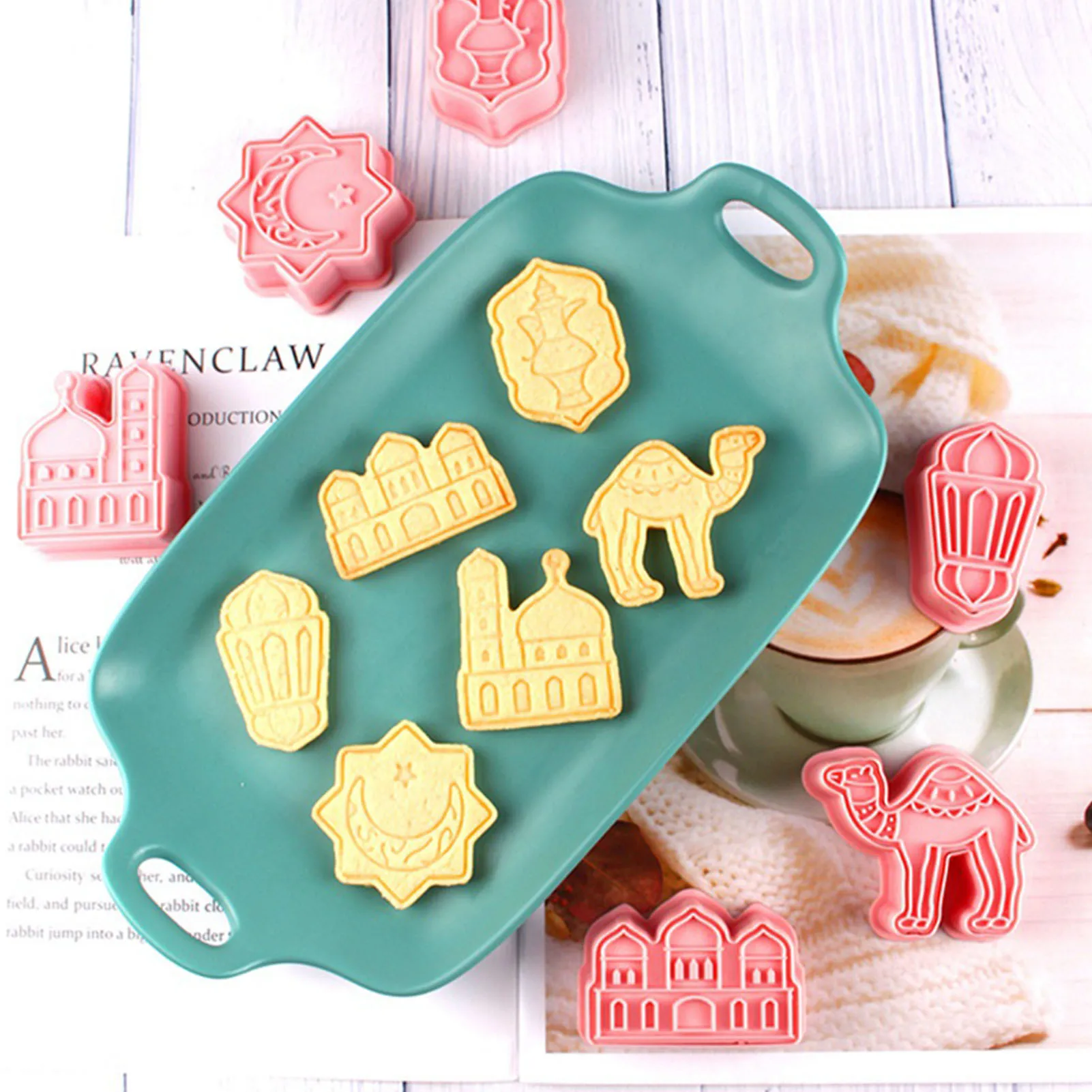 

Muslim Eid Al-Fitr Cookie Mold 6-piece Plastic 3D Three-dimensional Frosting Cookie Fondant Baking Mold