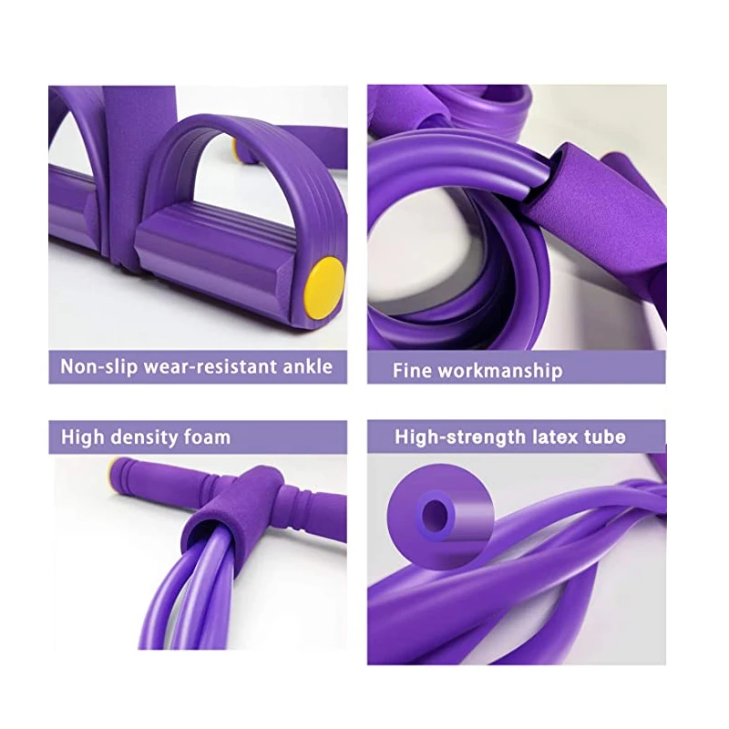 Эластичная веревка для фитнеса оборудование 4 трубки из натурального