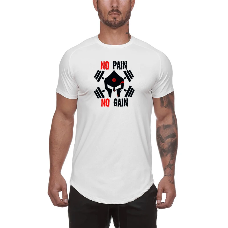 Brand Mens Muscle T shirt Bodybuilding Fitness Men Tops Mesh Quick Dry Tight Tee Shirt Gym Short Sleeve Tshirt homme | Мужская одежда