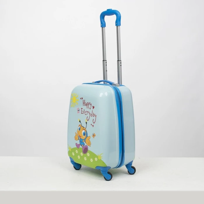 Чемодан детский отдел на молнии 4 колеса цвет голубой| |