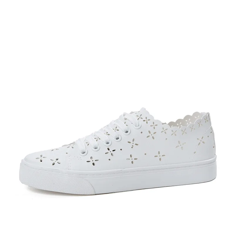 

woman white shoes hollow cut out Air-permeable Net Shoes sneakers Female Student's Korean Version Leisure Slacker Shoes AA-219