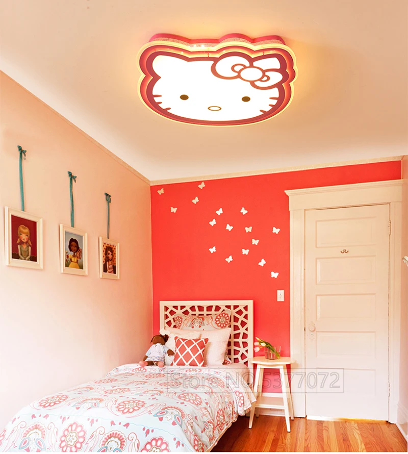 Pink Cartoon Cute Baby Girls Room Ceiling Light Princess Beautiful Kids Bedroom Ceiling Lamp Child Children Room Ceiling Light