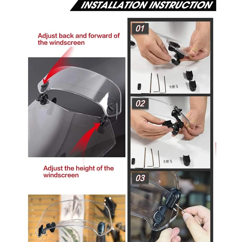 Удлинитель лобового стекла мотоцикла-Универсальный Регулируемый удлинитель с