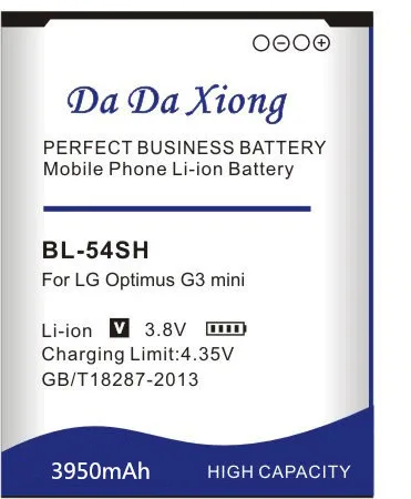 Аккумулятор Da Xiong 3950 мА/ч, BL-54SH Батарея для LG Optimus G3 мини G2 D725 D722 D728 D729 F300 L80 F7 F260 D373 US780 P698 F320 g3s мини