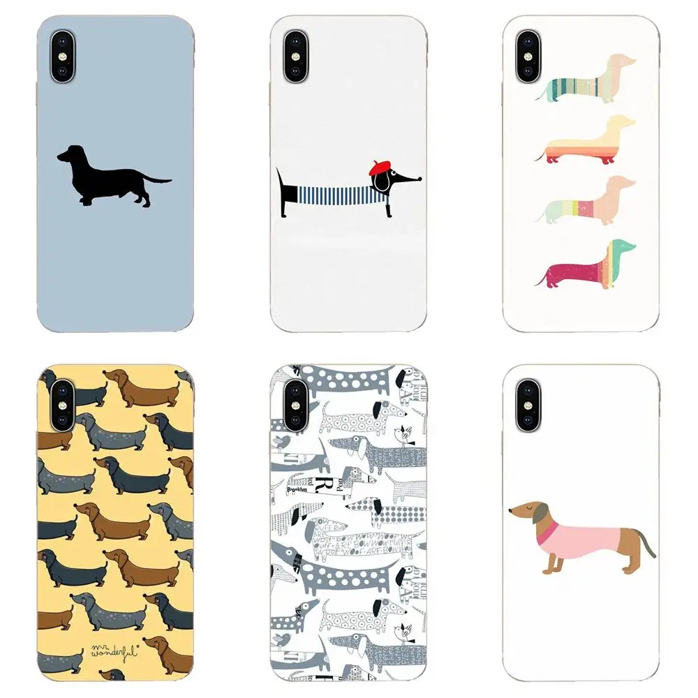 Мягкий чехол с рисунком для Apple iPhone 4 4S 5 5C 5S SE 6 6S 7 8 11 Plus Pro X XS Max XR Такса Doxie цветок