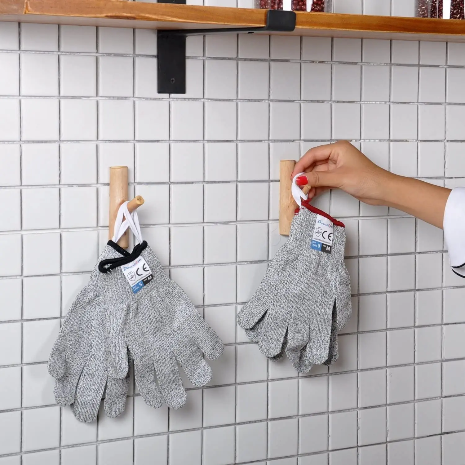 

Anti Cut Gloves Cut Resistant Gardening Kitchen Gloves Grey Black HPPE EN388 Anti-cut Level 5 Safety Work Gloves