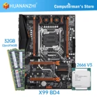 Комплект материнской платы HUANANZHI X99 BD4 X99, комплект с процессором Intel XEON E5 2666 V3 с памятью 2*16 Гб DDR4 RECC M.2 NVME NGFF USB3.0