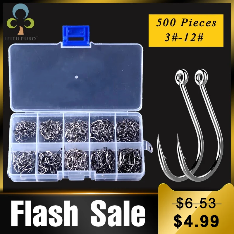 500 шт./кор. рыболовные крючки из высокоуглеродистой стали джиг Крючки разных