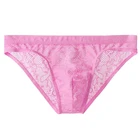 Мужское нижнее белье, бриджи, трусы, кружевные сексуальные полупрозрачные трусы для мужчин, бандаж, мужские трусы