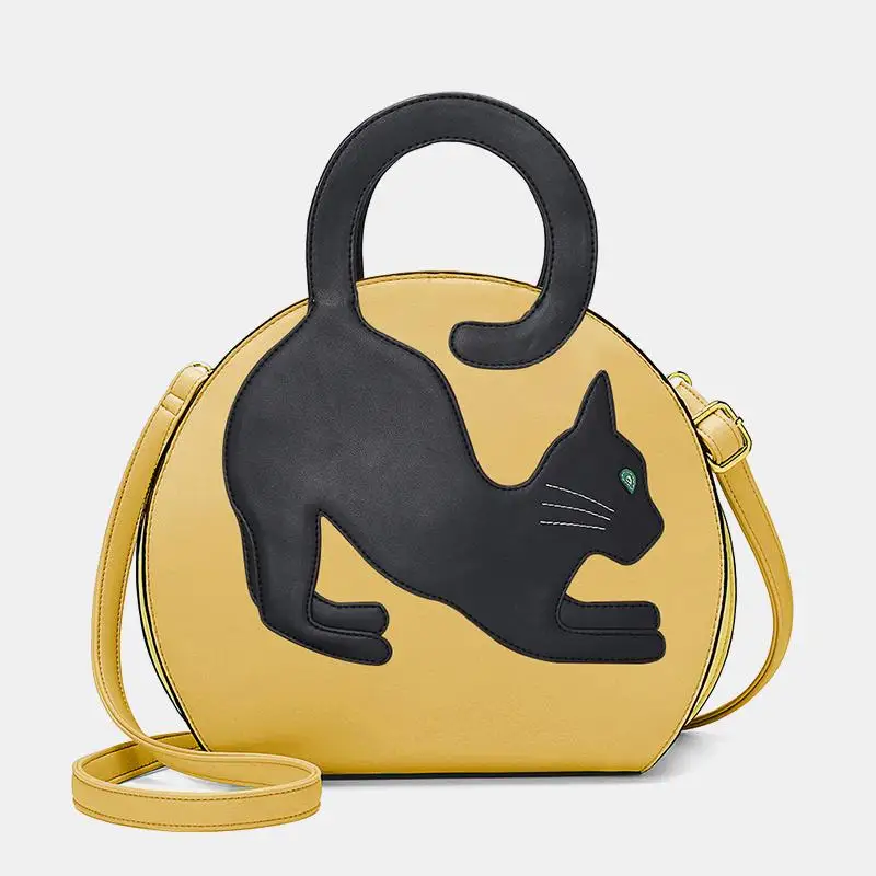 

2022New Women's Cat Tail Pattern Handbag Large Capacity Shoulder Crossbody Bag PU Leather Versatile Cosmetics Coin Storage Gifts