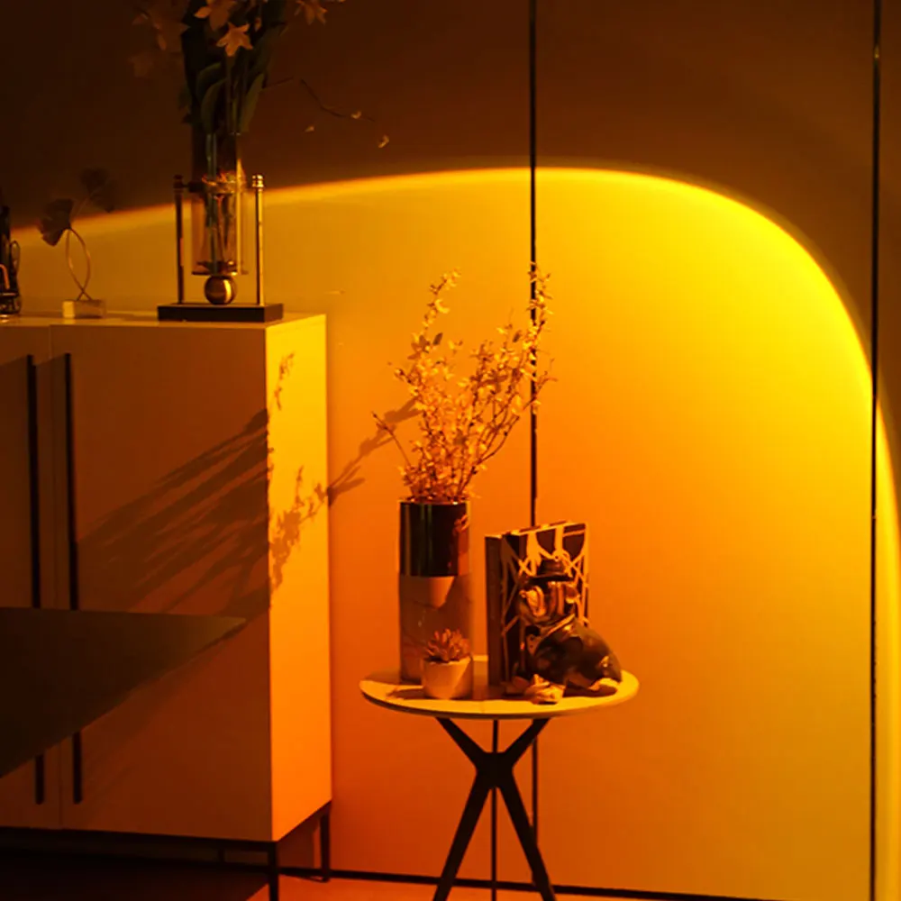 Радужный светодиодный ночник проектор с закатом украшение для спальни