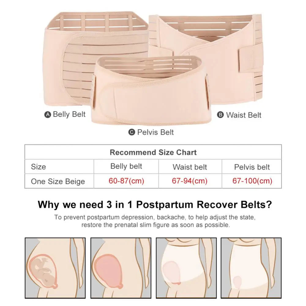 

Breathable Elastic Postpartum Recovery for Recovery 3 in 1 - Postnatal Belt Recovery for Belly Slimming Woman Posture Corrector