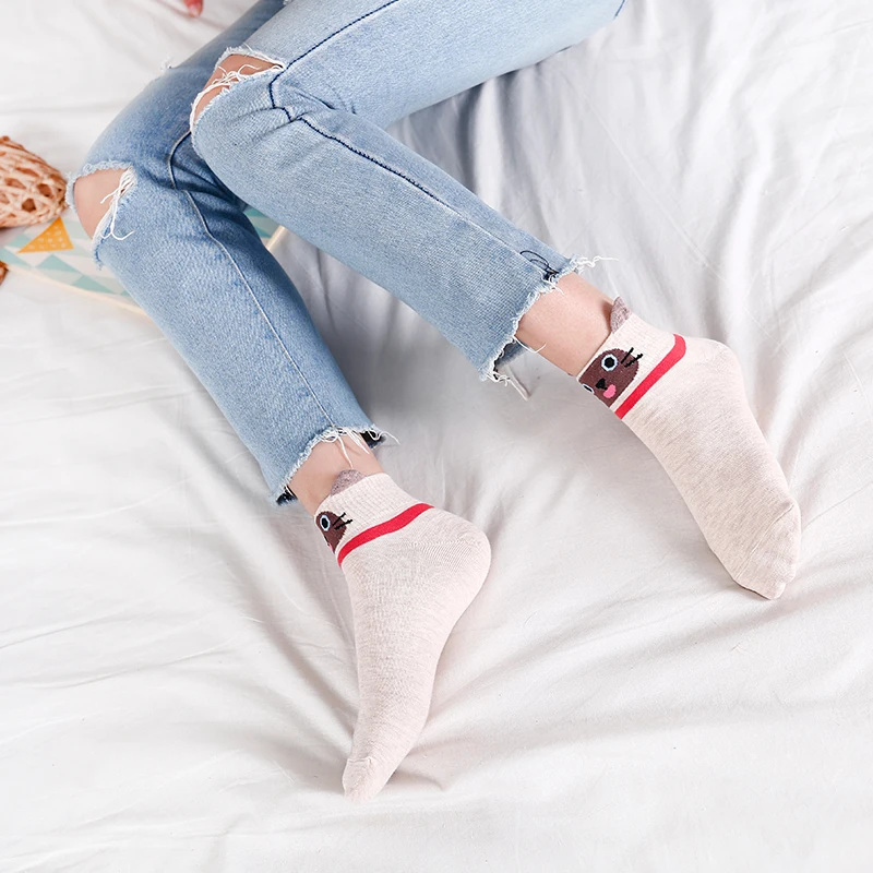 1 пара женские хлопковые носки с вышивкой|Чулки| |