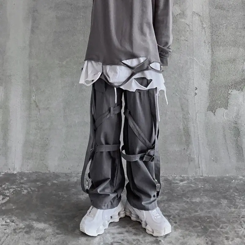 

2021 Autumn Winter New Men's Straight Harem Pants Korean Streetwear Man Loose Ankle-Length Woman Japanese Fashion Pants