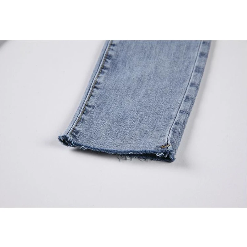 

High Waist Button Pencil Denim Pants Women Skinny Slim Female OL Blue&Black Jeans Trousers Female Streetwear Bodycon Sportspants