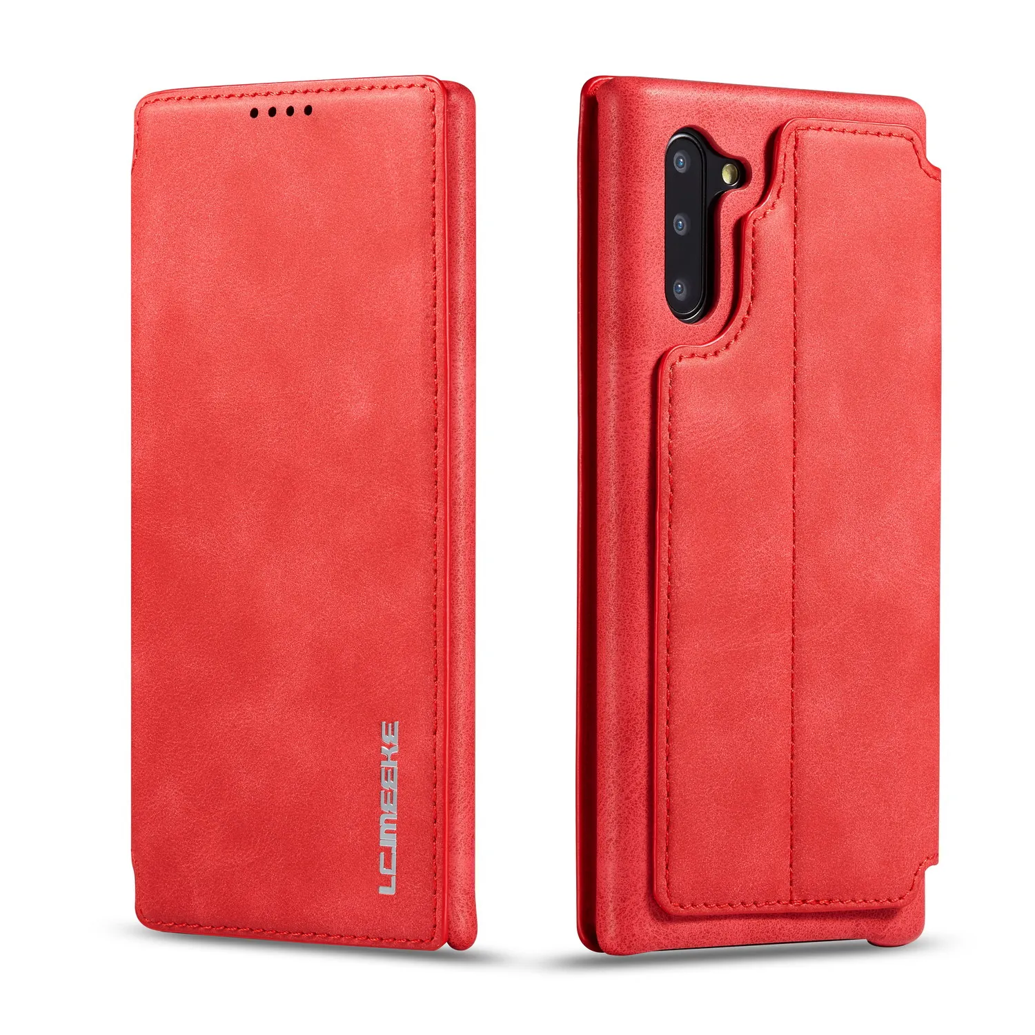Чехол-книжка для samsung Galaxy note 10 Plus для samsung note 10 plus 9 8 S8 S9 S10 5G A20 A30 A40 A50 A70 A20E кожаный чехол - Цвет: Красный