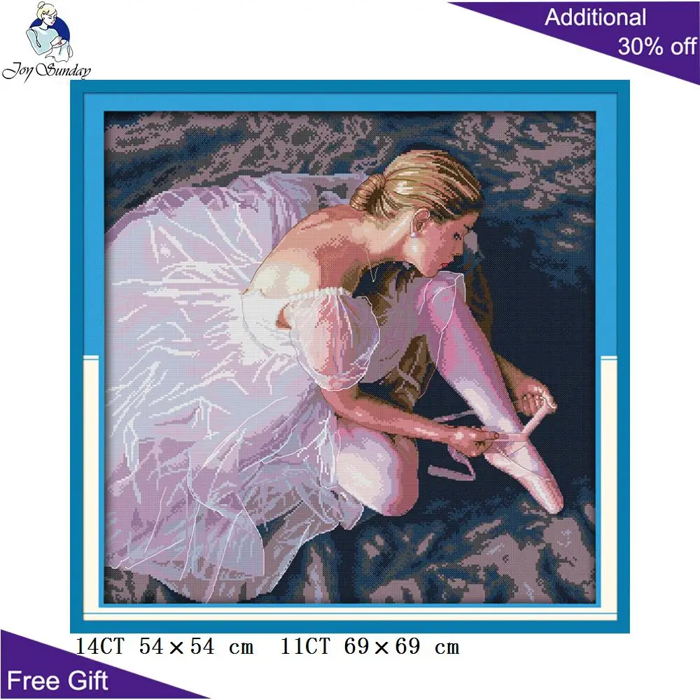 Набор для вышивки крестиком Joy Sunday R480 R517(2) 14CT 11CT|cross stitch kits|ballerina cross stitchset for embroidery |