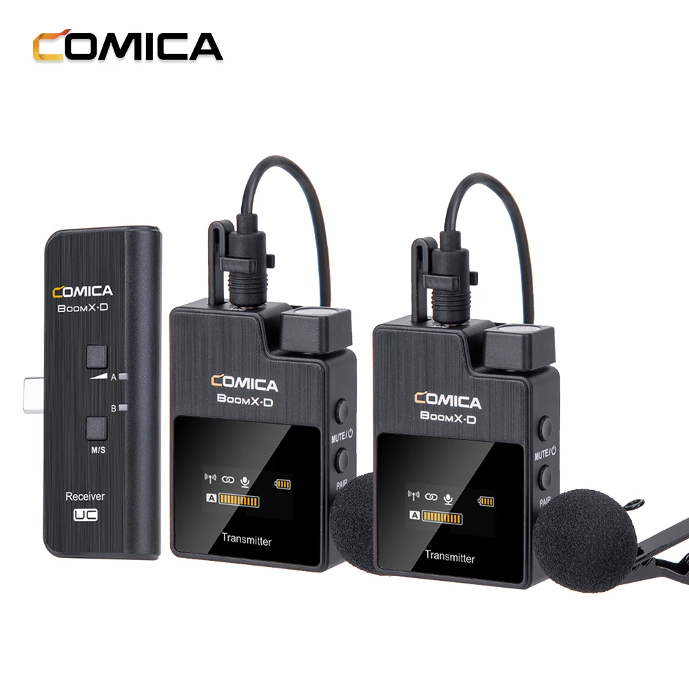 

COMICA 2,4G Цифровая беспроводная микрофонная система 50 м эффективный диапазон микрофона для смартфонов с интерфейсом Type-C
