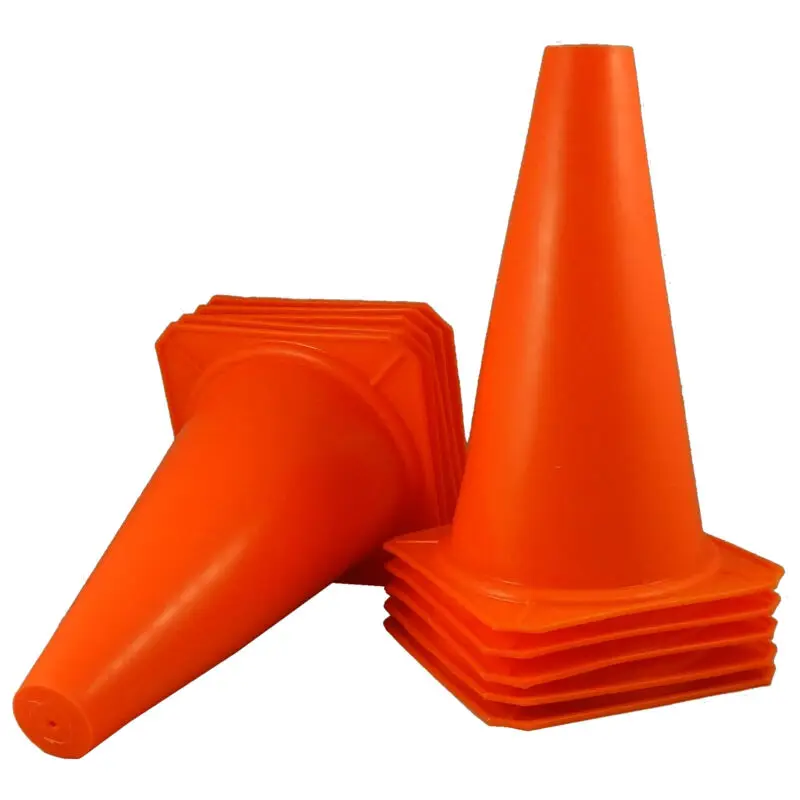 

(10) 9" Cones Football Training Pitch Marker Traffic Space Field Agility ORANGE