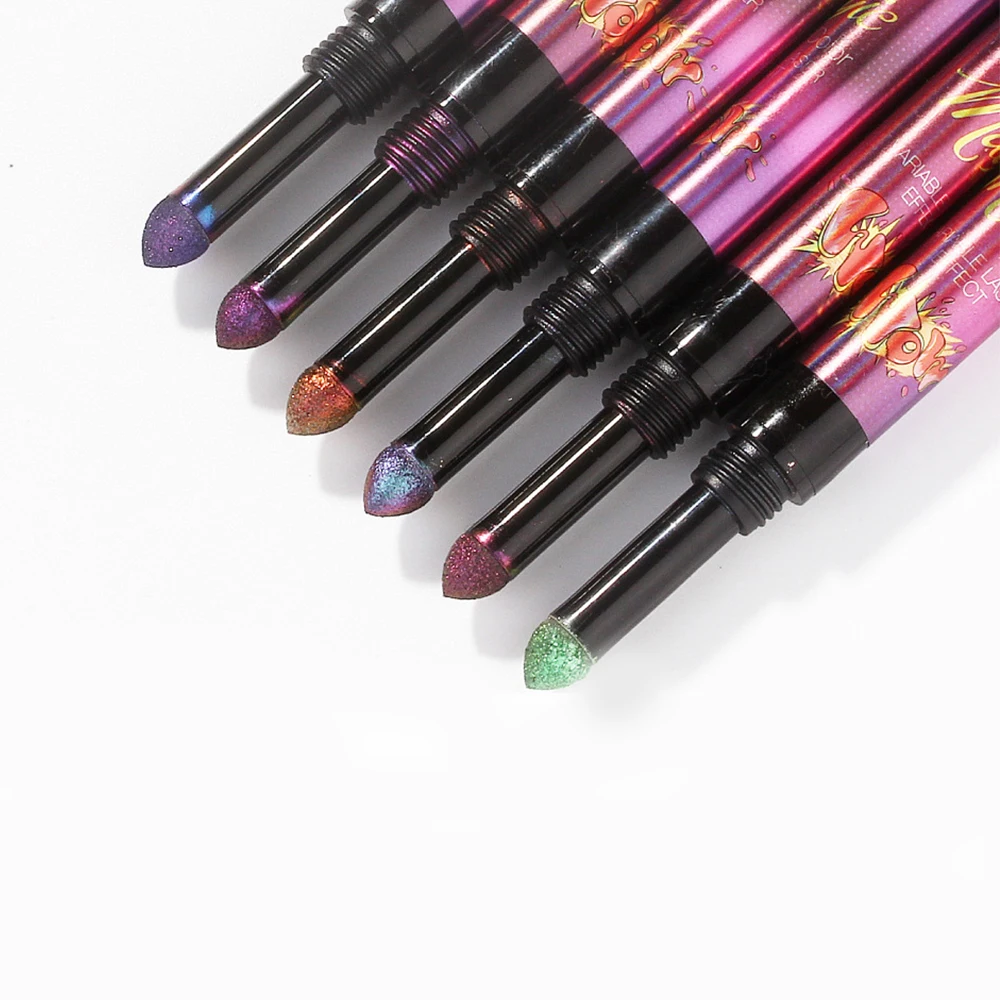 1 шт. блестящие тени для век Хамелеон в форме ручки Сияющие металлические