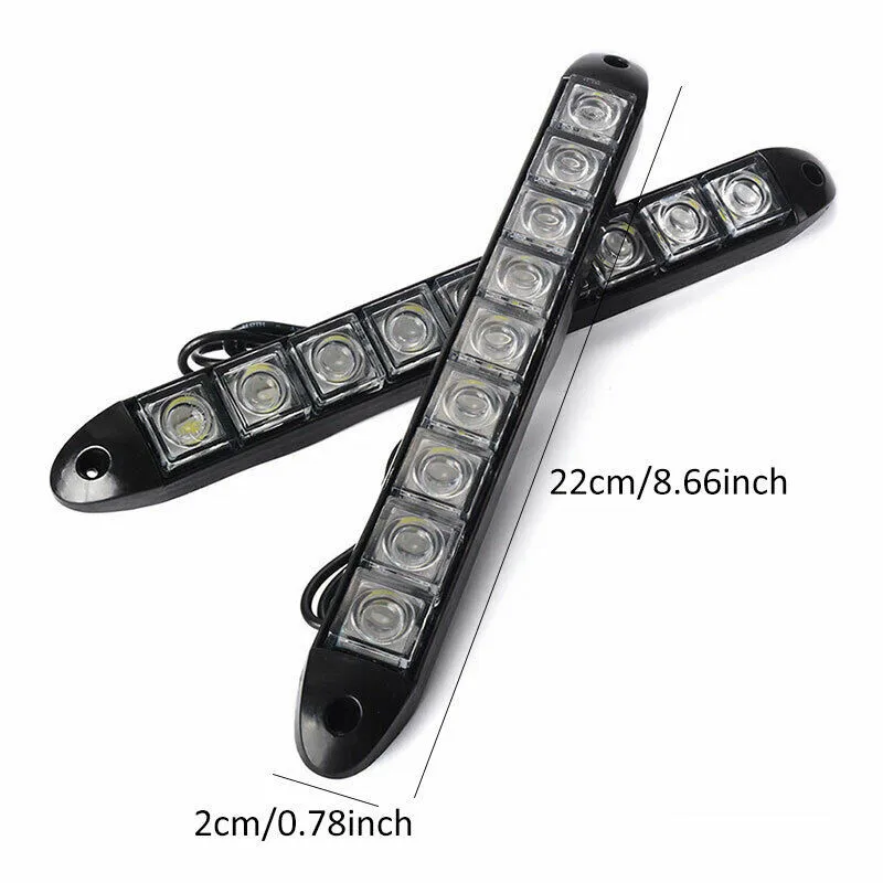 

Door Light Day Running Lights Lights W/ 4 X Screws 0.5W/Pc White 9-LED
