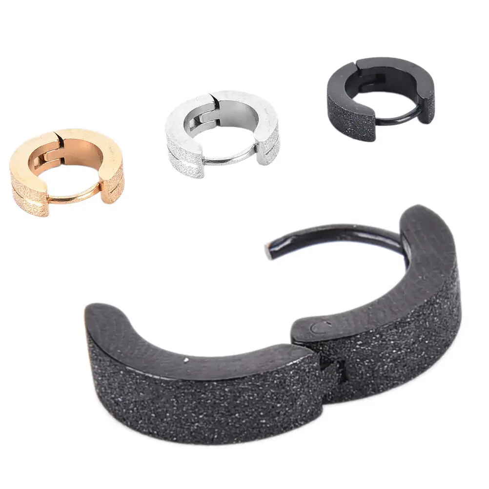 Мужские серьги кольца из нержавеющей стали гвоздики матовые новые мужские