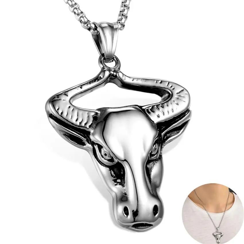 ZFVB уникальное Созвездие голова быка ожерелье для мужчин нержавеющая сталь