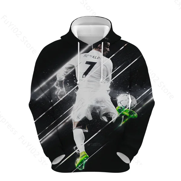 

2021 latest 3D printed youth sweatshirt, Cristiano Ronaldo football shirt, cr7 pullover, children's unisex sweatshirt