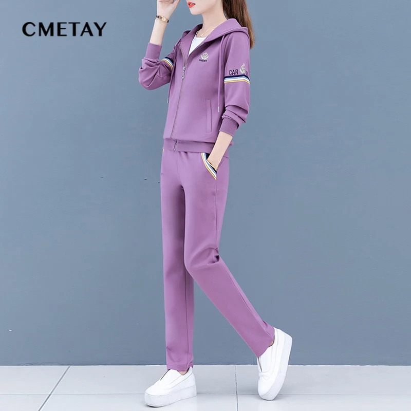 

Casual Sweatshirts Sports Suit Women Spring Autumn 2021 Korean Fashion Loose Cardigan Hooded Sweater Casual Pants 3 Piece Suit
