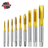 hss titanium coating screw tap drill bit m2 m2 5 m3 m3 5 m4 m5 m6 m8 m10 m12 metric straight flute thread tap hand tools