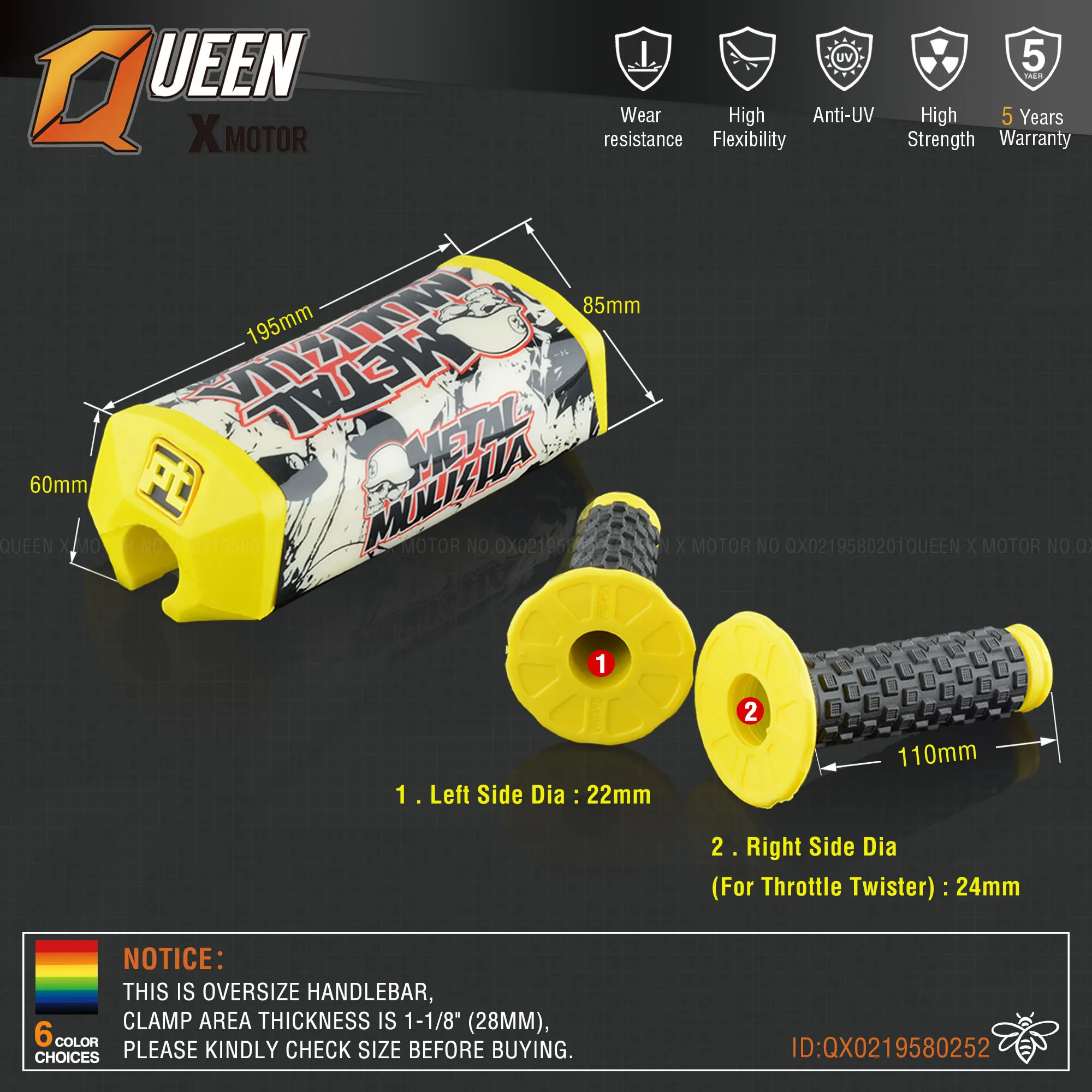 Руль для Pro Taper Pack Bar 1-1/8 &quot6 дней Fatbar Колодки Ручки Pit Racing Dirt Bike мотоцикл с адаптер cnc