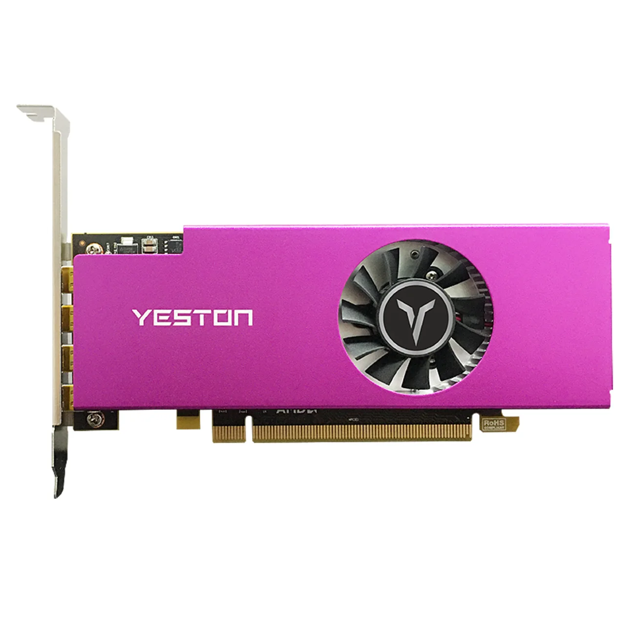 

Yeston Graphics Card R7 350 4G D5 4MINIDP 4-screen Support Split Screen 4G/128bit/GDDR5 700/4500MHz with 4 MiniDP Ports