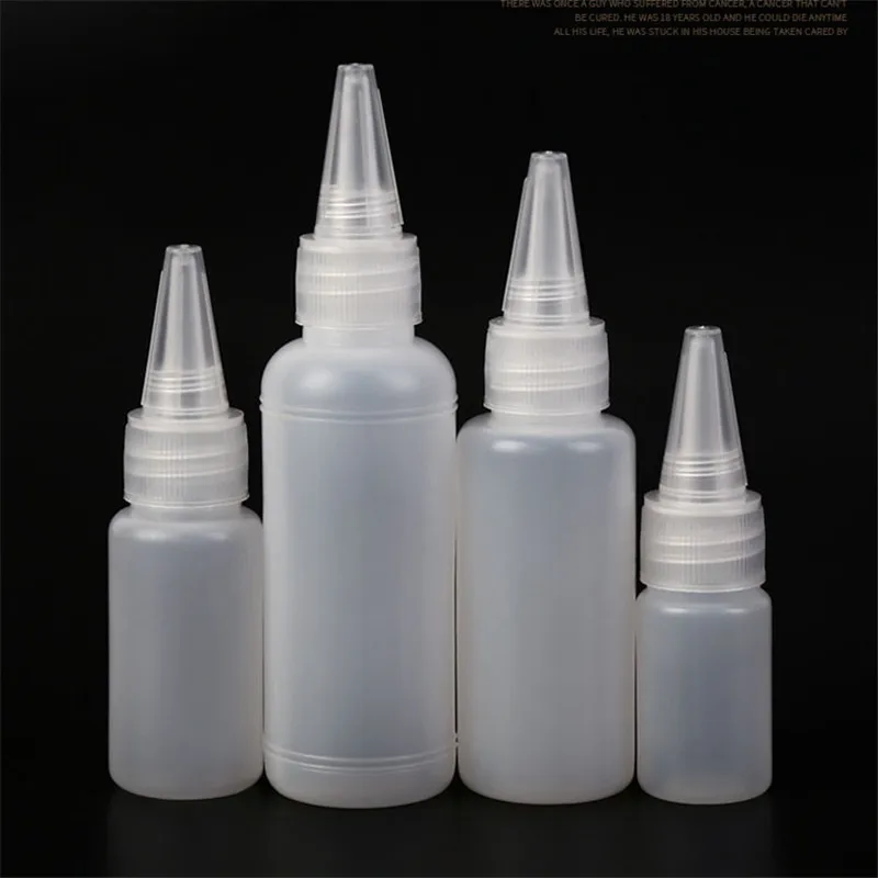 

10ml/20ml30ml/50ml Empty Cosmetic Containers Pe Plastic Glue Bottles With Screw-on Lids Squeeze Liquid Ink Oil Dropper Bottles