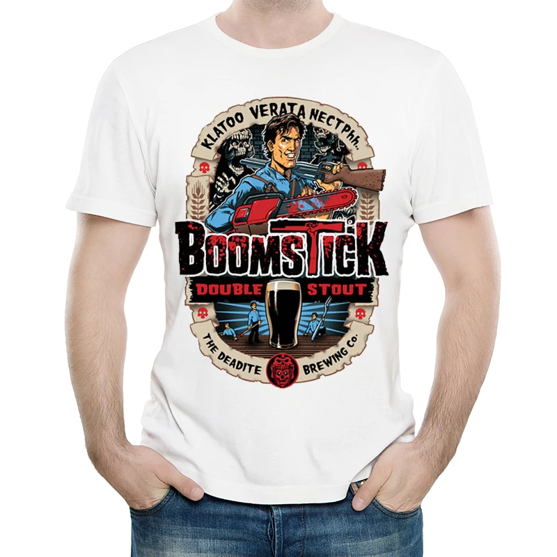 

Evil Dead T Shirt Casual Mens Fashion Short Sleeve Movie Print Boomstick T-shirt Tops Tees O Neck Summer Base Clothes Unisex