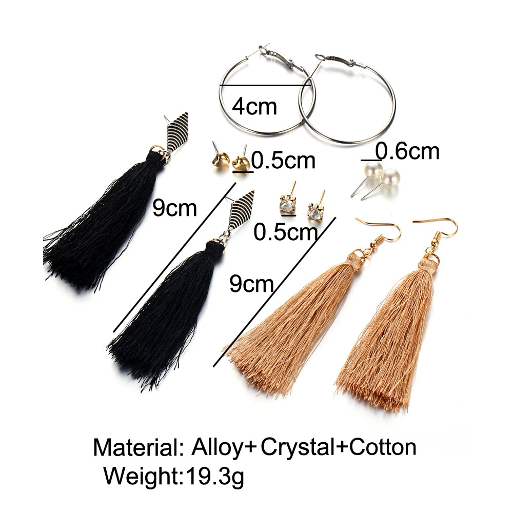 

Bohemian Alloy Long Tassel Vintage Earrings For Women Simple Temperament Boho Earrings Handmade Earring Fashion Brinco Jewelry