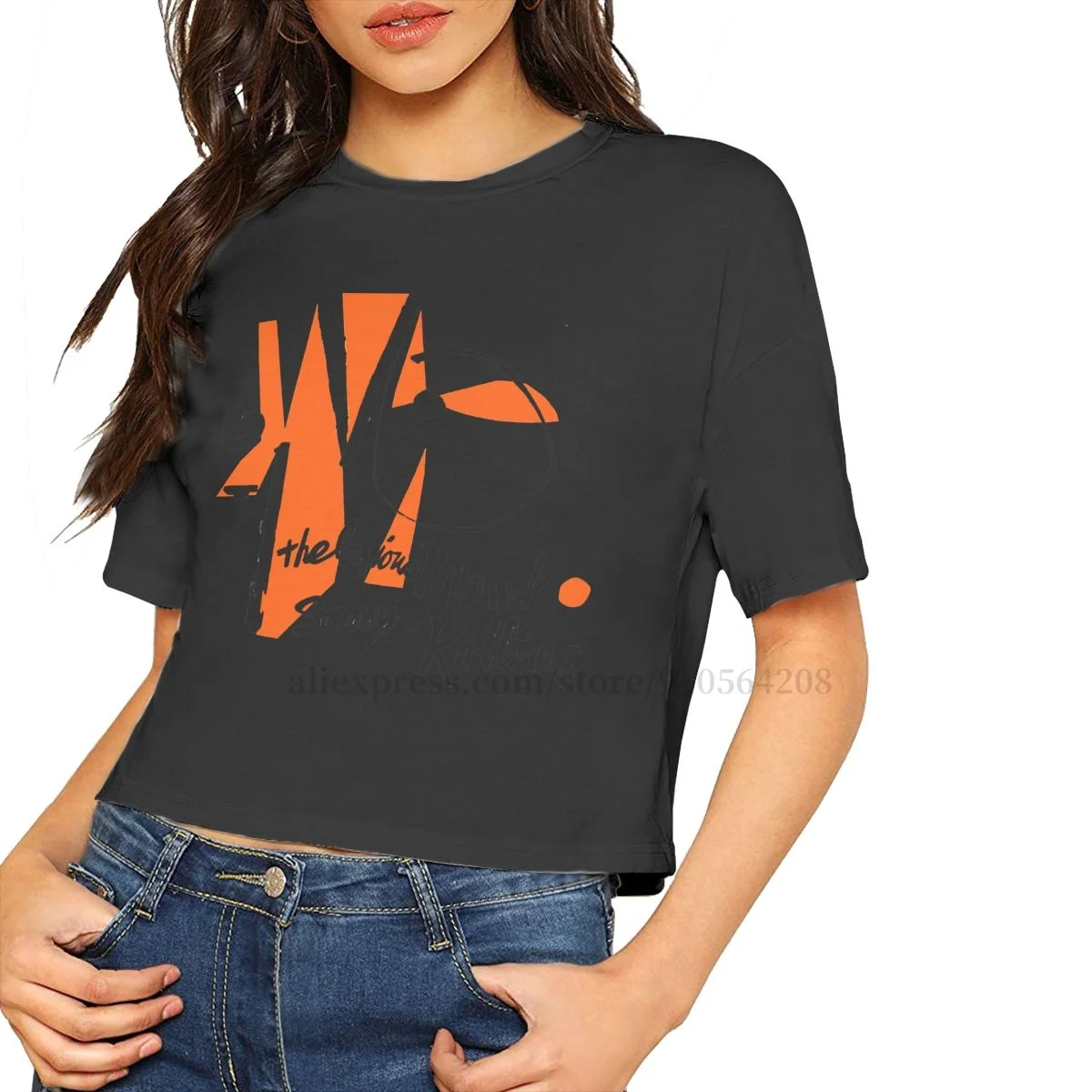 

ZISA Thelonious Monk & Sonny Rollins Prestige Hi-fi T Shirts for Women Leak Navel T Shirt Short Sleeve Casual Cotton Crop Top