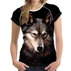 Футболка Nopersonality женская с 3d-рисунком животного, повседневный топ с рисунком волка, крутая футболка с коротким рукавом