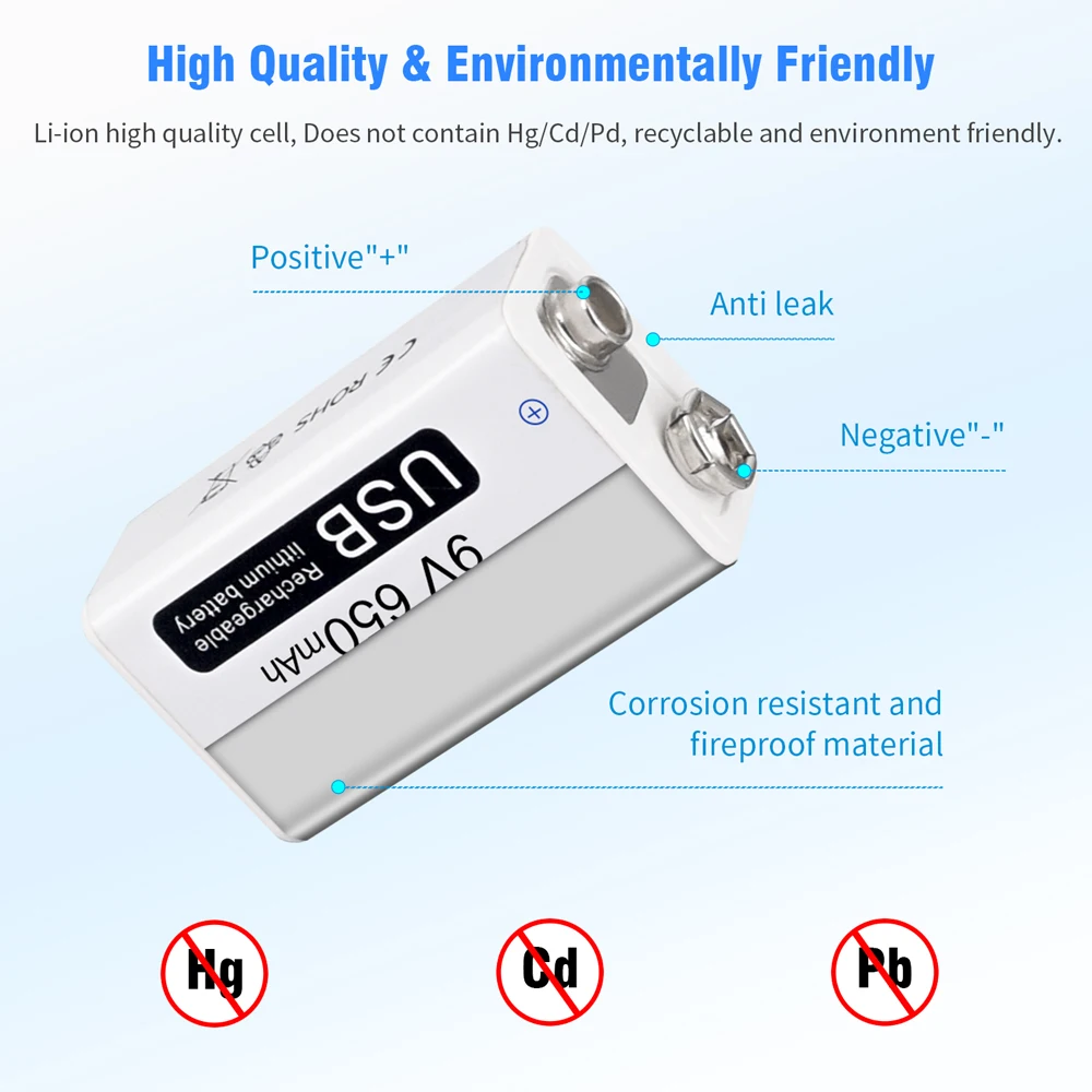 palo 9v usb akku 650mah 9v 6f22 batterie für metall detektor multimeter elektrische gitarren spielzeug free global shipping