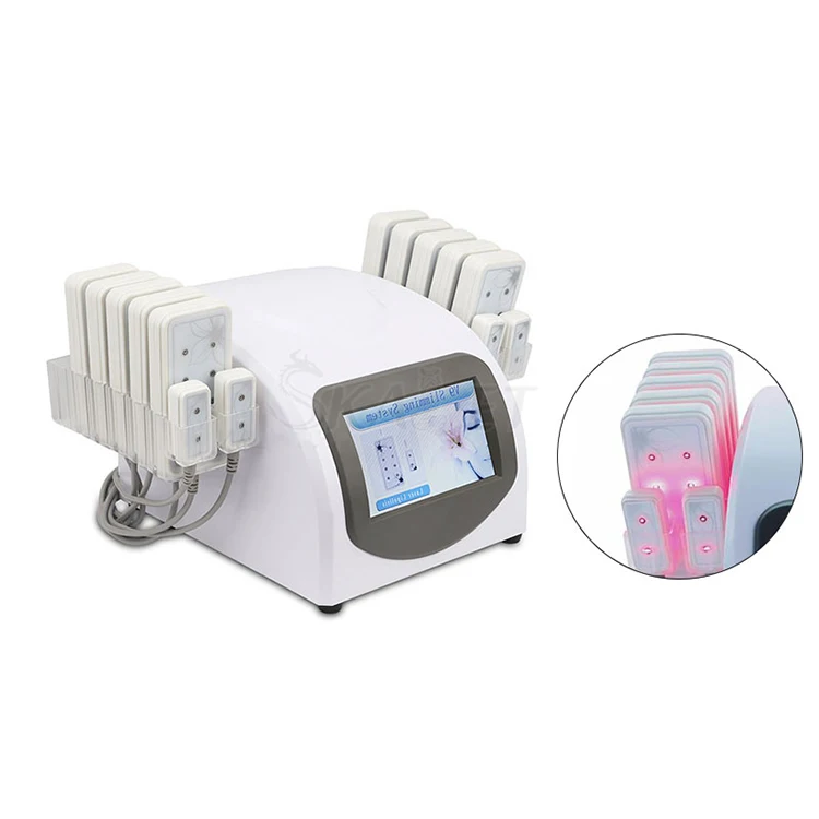 

14 Laser Pads 650nm Diode Lipo Cellulite Removal Fat Burning Weight Reduction Body Slimming Machine