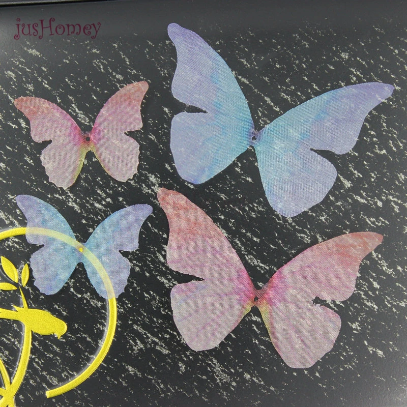 Бабочки из органзы с отверстием розовые синие шифоновые бабочки для сережек