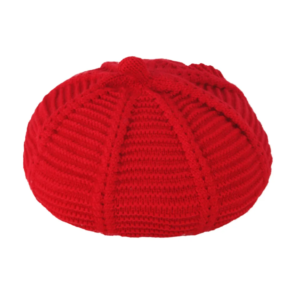 I Детский берет gorras, одноцветная полоска, шерстяная вязаная шапка в виде тыквы, boalar shlyapa Sombrero de nigno Czapka dziecienca sea4 - Цвет: I