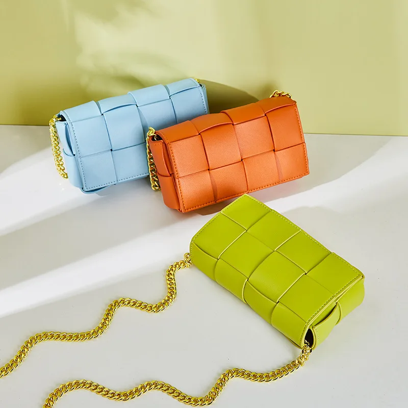 

Сумка-мессенджер Женская плетеная из воловьей кожи, ярких цветов