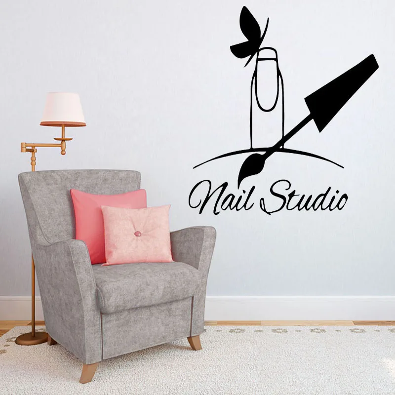 Наклейки на стену с лаком для ногтей виниловые художественные Стикеры салона