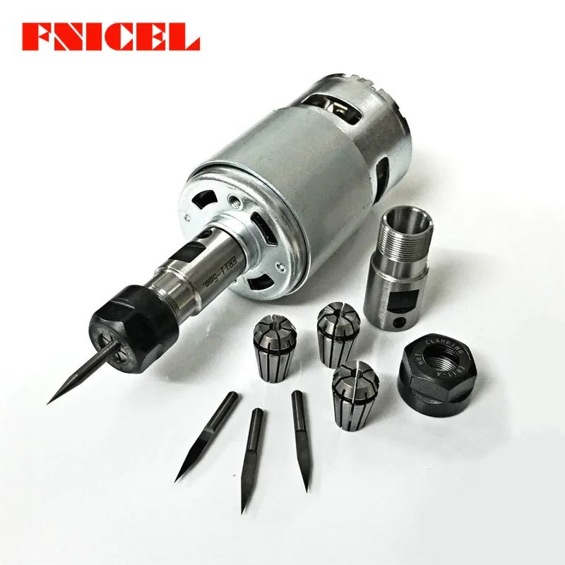 GKTOOLS 12 36 в 4000 12000 об/мин 775 DC Шарикоподшипниковый шпиндель с удлинителем ER11 нож для